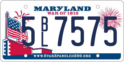 MD license plate 5BL7575