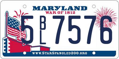 MD license plate 5BL7576
