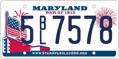 MD license plate 5BL7578