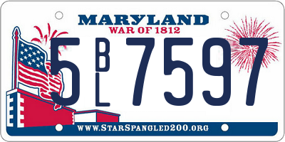 MD license plate 5BL7597