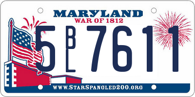 MD license plate 5BL7611