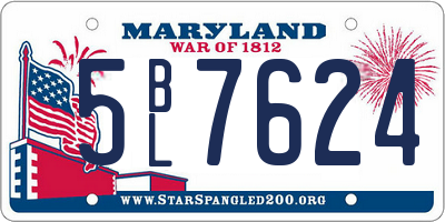 MD license plate 5BL7624