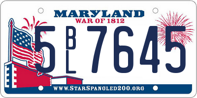 MD license plate 5BL7645