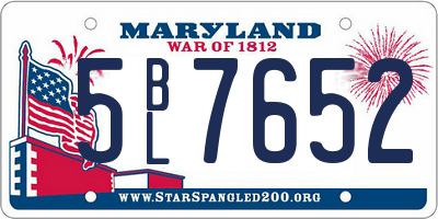 MD license plate 5BL7652