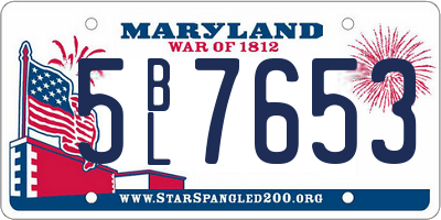 MD license plate 5BL7653