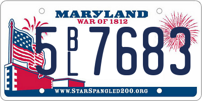 MD license plate 5BL7683