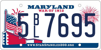 MD license plate 5BL7695