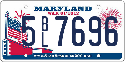 MD license plate 5BL7696
