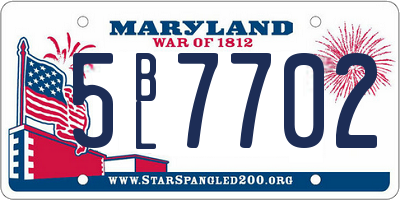 MD license plate 5BL7702