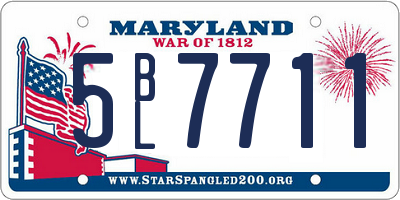 MD license plate 5BL7711