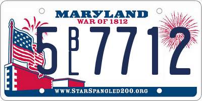 MD license plate 5BL7712