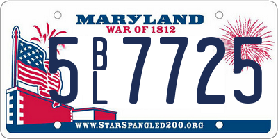 MD license plate 5BL7725