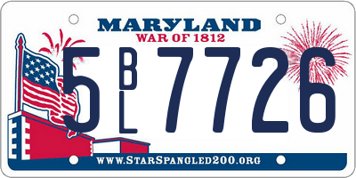 MD license plate 5BL7726