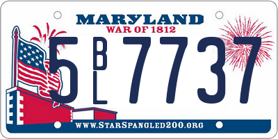 MD license plate 5BL7737