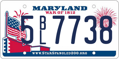 MD license plate 5BL7738