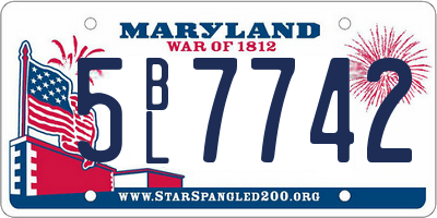 MD license plate 5BL7742