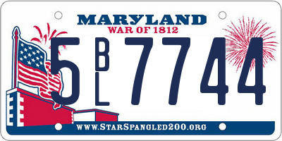 MD license plate 5BL7744