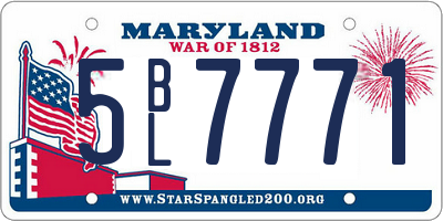 MD license plate 5BL7771