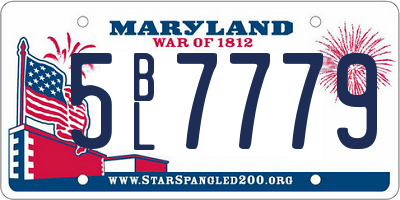 MD license plate 5BL7779