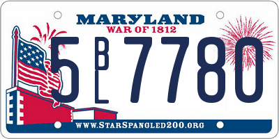 MD license plate 5BL7780