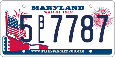 MD license plate 5BL7787