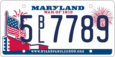 MD license plate 5BL7789