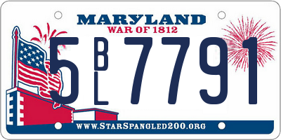 MD license plate 5BL7791
