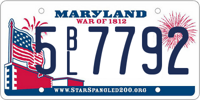 MD license plate 5BL7792