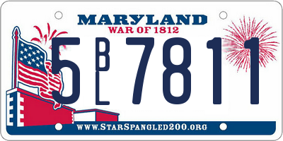MD license plate 5BL7811