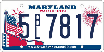 MD license plate 5BL7817