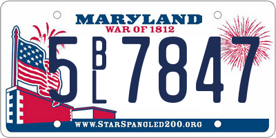 MD license plate 5BL7847