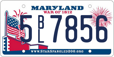 MD license plate 5BL7856