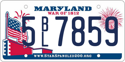 MD license plate 5BL7859