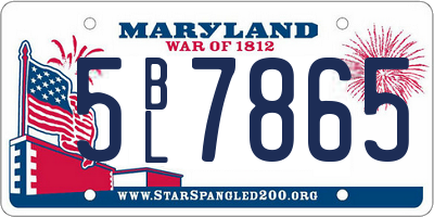 MD license plate 5BL7865