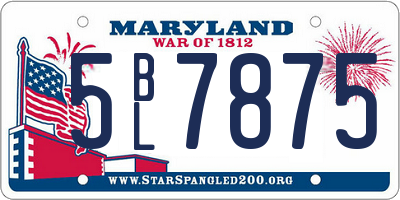 MD license plate 5BL7875