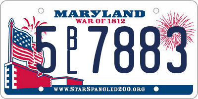 MD license plate 5BL7883