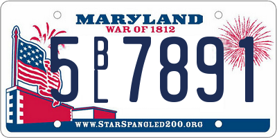 MD license plate 5BL7891