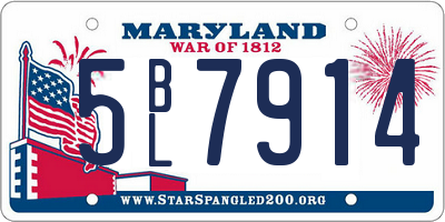 MD license plate 5BL7914