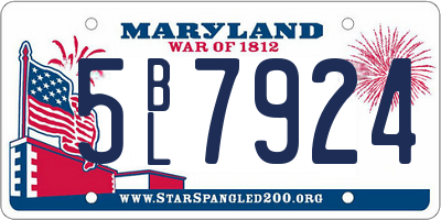 MD license plate 5BL7924