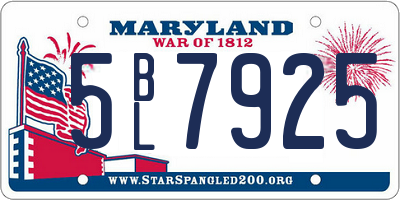 MD license plate 5BL7925