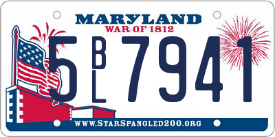 MD license plate 5BL7941