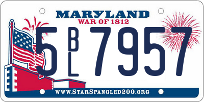 MD license plate 5BL7957