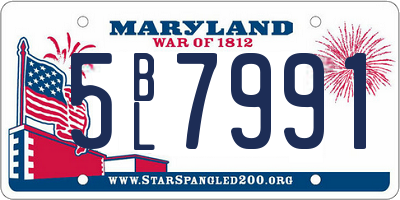 MD license plate 5BL7991