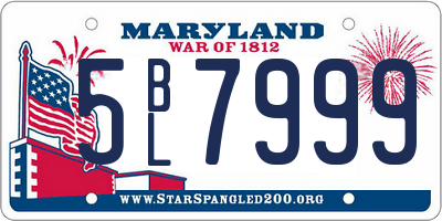 MD license plate 5BL7999