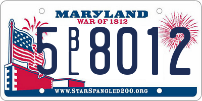 MD license plate 5BL8012
