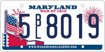 MD license plate 5BL8019