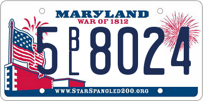 MD license plate 5BL8024