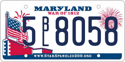 MD license plate 5BL8058