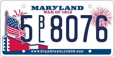 MD license plate 5BL8076