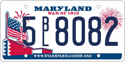 MD license plate 5BL8082